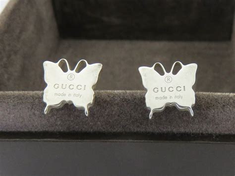 gucci stud earrings|gucci sterling silver butterfly earrings.